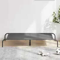 paaukštinta šunų lova, pilka 130x80x20 cm tekstilės ir plieno