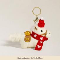 Creative Cute Red Scarf Pony Pendant Mascot Dolls Soft Stuffed Animal Key Ring Plush Horse Key Chain Festive Decor A8