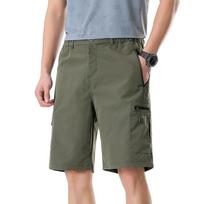 Mens Lightweight Quick Dry Hiking Shorts with Zipper Pockets Outdoor Stretchy Casual Shorts for Travel Walking L armijos žalia spalva