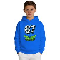 Boys Long Sleeve Hoodie Sweatshirt Casual Pullover with Printed Graphic Design Comfortable Fit for Everyday Wear 160 mėlyna