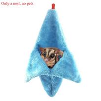 1Pc Bird Hamster Rodent or Sugar Glider Thick Cage Banana Pouch Nest Bedding mėlyna