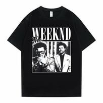 2026 Summer Pop Singer Artist Weeknd Print Tops Tees Clothes Female T-shirt Men Cartoon Tee Short Sleeve Fashion Girls T Shirt S įvairiaspalvis