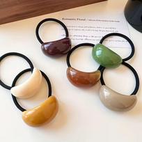 6-Pack French Hair Ties - High Elasticity, Mixed Colors, Simple & Elegant Design