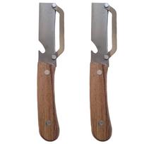 2 Piece Multifunctional Kitchen Peeler Set with Wooden Handle for Various and Vegetables Peeling Tool One Size