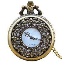 Vintage Bronze Clamshell Necklace Quartz Pocket Watch Fashion Jewelry Gift For Male And Female Students bronza