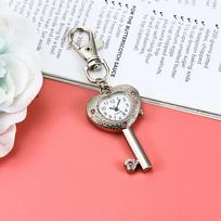 1pc heart-shaped key shaped pocket watch, women's digital clear watch, keychain hanging watch, chest watch, pocket watch sidabras