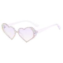 Love Heart Diamond Sun Glasses For Ladies Designer Latest Stylish Gradient Eye Glasses Rhinestone Cat Eye Sun Glasses UV400 only 1pcs sunglasses