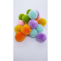 Pompony Pluszowe Kolorowe Pastelowe 3Cm 18 Szt.