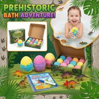 16pc Dinosaur Egg Bath Bomb Set with Surprise Toys Inside for Sensory Play and Bath Time Entertainment Suitable for Children and Family Use One Size