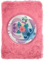 KIDS Dienoraščio užrašinė A5 pliušinis Lilo ir Stitch su rožinėmis linijomis / St00081