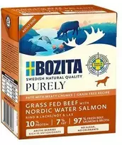 BOZITA Purely Paté Duoprotein jautiena and lašiša - wet dog food - 370g