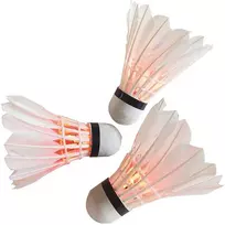 Enero badmintono plunksniniai kamuoliukai su LED, 3 vnt.