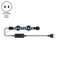 Aquarium Light LED 3 Modes Compact Underwater Lamp Aquariums Lighting Decoration for Home Use US Plug 20 balta