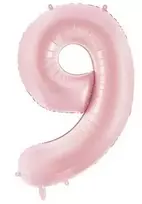 Party Deco PartyDeco folijos balionas numeris 9, 86 cm, šviesiai rožinis, 76211