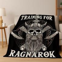 Viking WarriorSymbol Valknut Nordic Valhalla Flannel Blanket Soft Warm Throw Blanket for Bedroom Living Room Bed Travel Camping 75x90cm