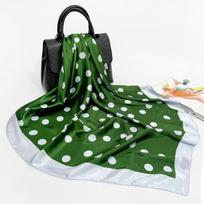 Taškinio spausdinimo galvos juosta Hijab kaklaskarės moterims kvadratinės skaros, apvyniojamos bandana galva 90*90 cm kvadratinis skarelė, kaklaskarė 90cm žalia