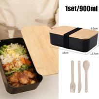Practical Leak Proof Bento Box Heat-Resistant Heatable Outdoor Picnic Boxes Bamboo Lid Lunch Box Microwave juoda