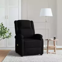 Atlošiamas masažinis krėslas, juodos spalvos, audinys