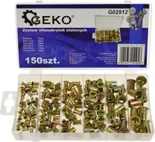 Geko Srieginės kniedės M3-M10 Plienas 150 vnt. komplektas