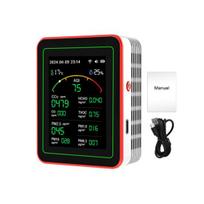 15-in-1 Monitor Indoor CO/CO2/HCHO/TVOC/AQI/PM0.3/PM1.0/PM2.5/PM10/Thermometer Large Screen Air Quality Humidity Monitor balta