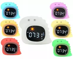Atmosphera Lampka Nocna Silikon Laikrodis Žadintuvas Data Muzyka Oświetlenie RGB LED 1800mAh / JL-826 / Dinozaur