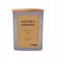 Donau Home DONAU HOME sojų žvakė, pilko stiklo, medinio dangtelio ir dagties, „Nature's Harmony“, 200 g