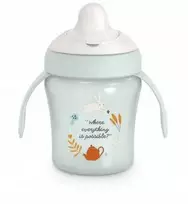 MyBaby SUAVINEX - 402789 - MOKOMASIS GĖRIMO PUODELYS 200 ML / NEAPSIPILANTANTIS / NUO 6 MĖN./MĖTŲ SKONIO / STEBUKLŲ ŠALIS