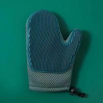 Fashion Double-sided Pet Grooming Gloves Massage Bath Comb Dogs Hair Remover Brush Cat Brush Gloves mėlyna
