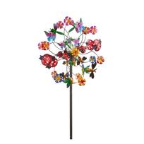 Portable Decorative Garden Wind Spinner with Multiple Rotating Blades and Insect Motifs for Outdoor Yard and Patio Decoration One Size