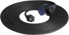Orno Przedłużacz Dirbtuvių prailgintuvas, atsparus vandens purslams, IP44, 1x2P+Z 10m, alyvai atsparus guminis kabelis H07RN-F 3x1.5mm², 230VAC/16A, schuko