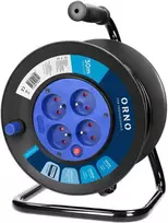Orno prailginimo laido ritė, 4 lizdai 2P+Z, PVC kabelis H05VV-F 3x1.0mm-, ilgis 30m, šiluminė apsauga, srovės kelio sklendės.