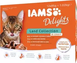 IAMS Delights MP LND GRAVY konservuotas pašaras katėms, 12x85 g