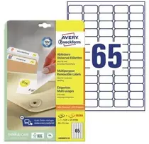 Avery Zweckform „Avery“ L6026REV-25, baltas, stačiakampis, nuimamas, A4, universalus, popierius