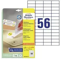 Avery Zweckform Avery L6027REV-25, baltas, stačiakampis, nuimamas, A4, universalus, popierius
