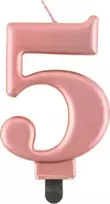 GoDan Gimtadienio žvakė "5" aukso spalvos 8cm