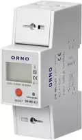 Orno 1 Fazowy Vienfazis elektros energijos skaitiklis, 80A, MID, RS485, papildomas indikatorius, impulsų išėjimas, RESET mygtukas, 2 moduliai, DIN TH-35mm