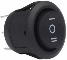 Jungiklis juodas apvalus 12v 230v bu03 amio-03614