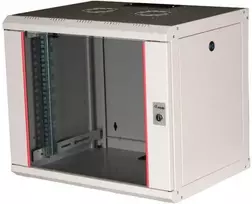 „Spinta Equip“ serverio spintelė, 19 colių, 09U, 600x450 mm, stiklinės durys, pilka