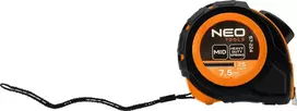 Miara Plieninė matavimo ruletė 7,5 m x 25 mm, automatinis užraktas, du stabdymo mygtukai