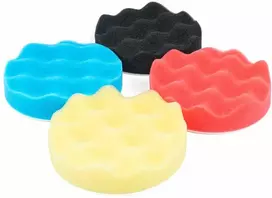 Poliravimo kempinių rinkinys su „velcro“ tvirtinimu, 4 vnt., 125 mm AMIO-03710