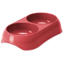 Placek Bļoda dzīvniekiem, plastmasa : Magic Cat Plastic Double Bowl, red,23*13cm