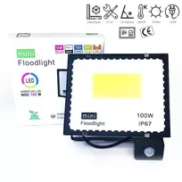 100w LED prožektorius su judesio davikliu 6500k mINI IP67