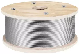 Nerūdijančio plieno trosas 4.8mm, 152m ilgio, turėklams, skalbinių virvėms, lynas