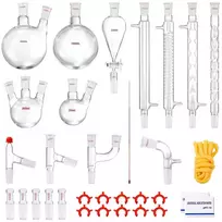 Stiklinių indų distiliavimo rinkinys, 32 dalys, su 1000 ml kolbomis, eterinių aliejų aparatas