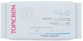 „Topicrem BABY“ vandens pagrindo valomosios servetėlės, 60 vnt.