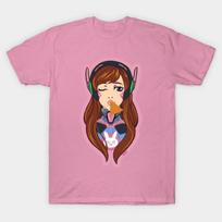 T Shirt Women Doritos Dva Harajuku Print Kawaii Tshirt Summer Short Sleeve Female T-Shirt Top Tee S rožinė