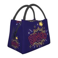 Bingo Queen Portable Lunch Box Women Leakproof Paper Game Thermal Cooler Food Insulated Lunch Bag Travel Work Pinic Container 28x17x16CM smėlis