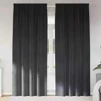 Užtemdymo užuolaidos 2 pcs Šviesiai pilka 140 x 245 cm Aksomas