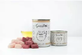 GUSSTO Konservuotas kačių ėdalas su veršiena ir triušiena Šviežias veršelis ir triušiena 400g