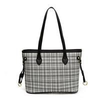 Tote bag women's large-capacity plaid commuter bag new casual shoulder bag college student class bag juoda